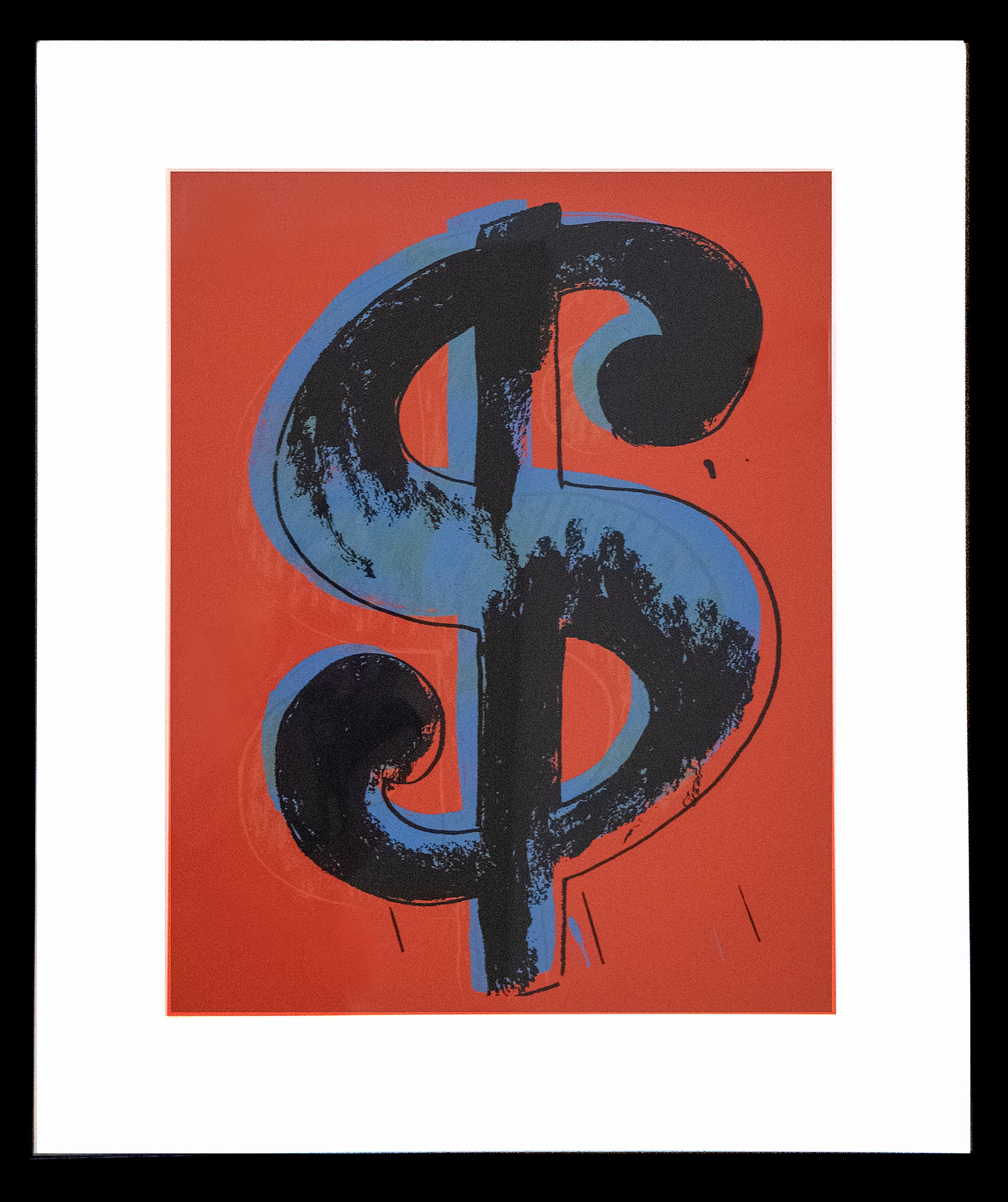 Warhol, Andy "Blue Dollar Sign on Red"